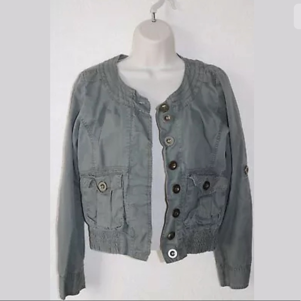 Charlotte Russe Olive Green Cropped Jacket